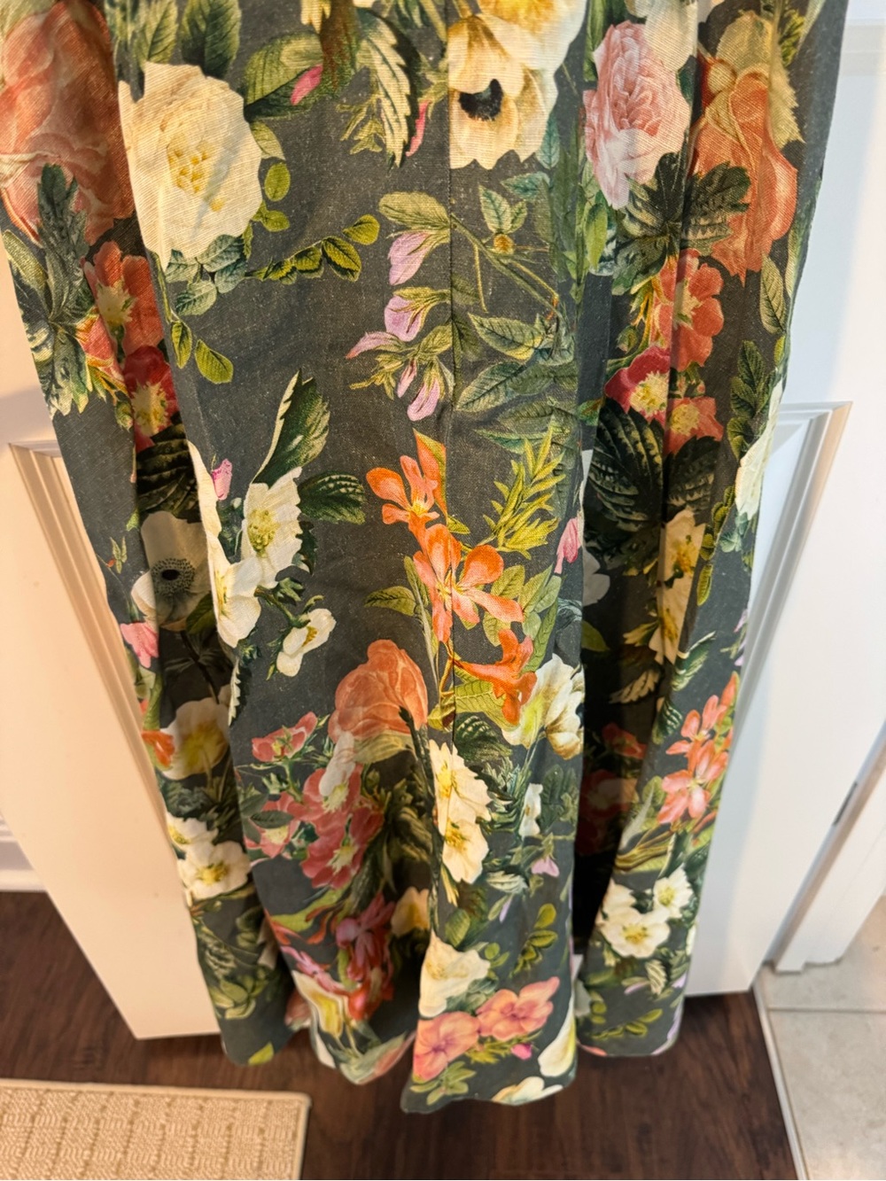 Cara Cara Calypso Olive Kingston Floral Linen Maxi Dress | Size 12 - Picture 5 of 8